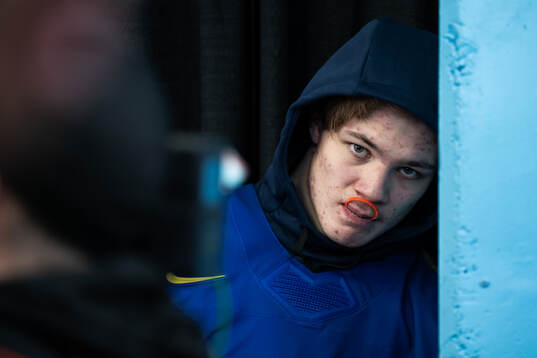 Anton Wahlberg of Sweden looks dejected in the mixedzone