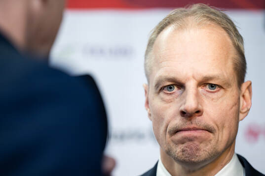 Head coach Magnus Hävelid of Sweden is interviewed in the