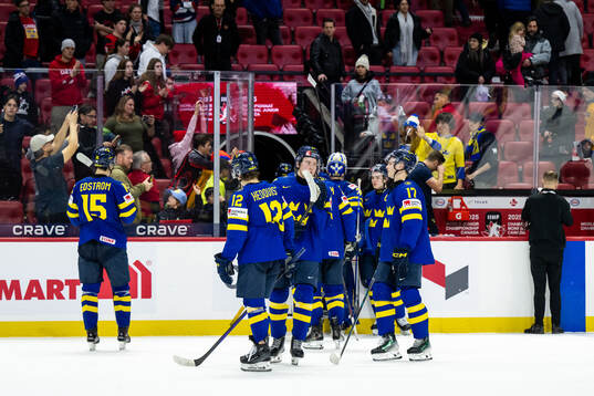 Isac Hedqvist, David Granberg and Felix Nilsson of Sweden
