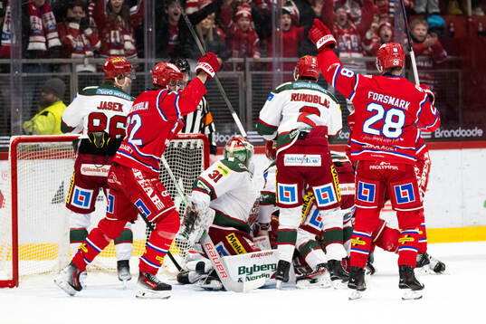 Timrås spelare jublar