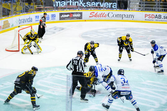 Västerås målvakt Rasmus Korhonen, Niklas Folin, Malte