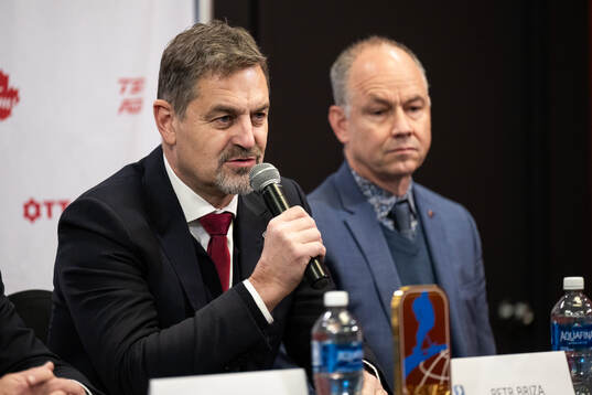 Petr Briza Senior vice-president of IIHF and Dean Mcintosh