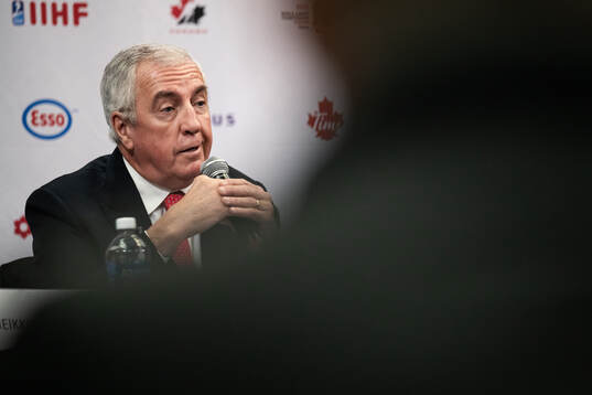 Luc Tardif President of IIHF at a IIHF press conference