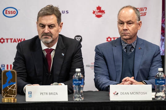 Petr Briza Senior vice-president of IIHF and Dean Mcintosh