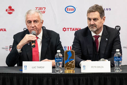 Luc Tardif President of IIHF and Petr Briza Senior