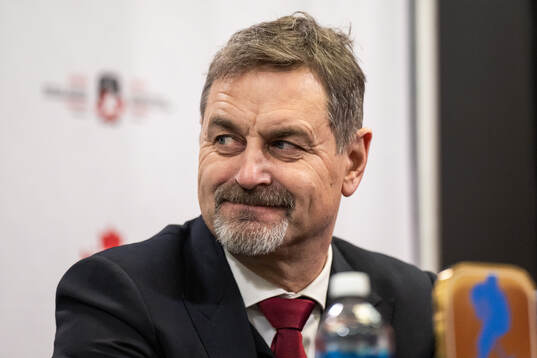 Petr Briza Senior vice-president of IIHF at a IIHF press