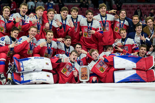 Players of Czech Republic celebrate winning