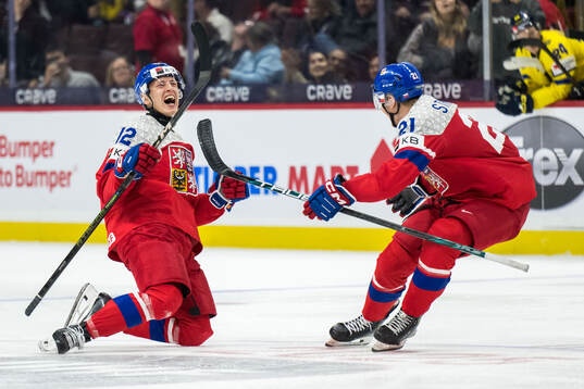 Eduard Sale and Jakub Stancl of Czech Republic celebrate