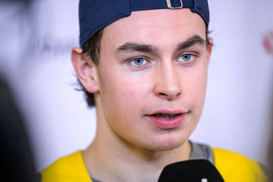 Felix Unger Sörum  of Sweden being interviewed