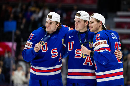Cole Eiserman and Teddy Stiga of USA celebrate