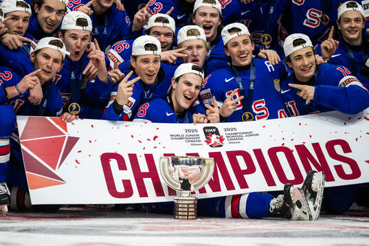 Ryan Leonard and Brandon Svoboda of USA celebrate with the