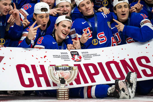 Ryan Leonard and Brandon Svoboda of USA celebrate with the
