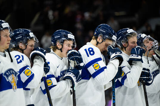 Rasmus Kumpulainen of Finland looks dejected