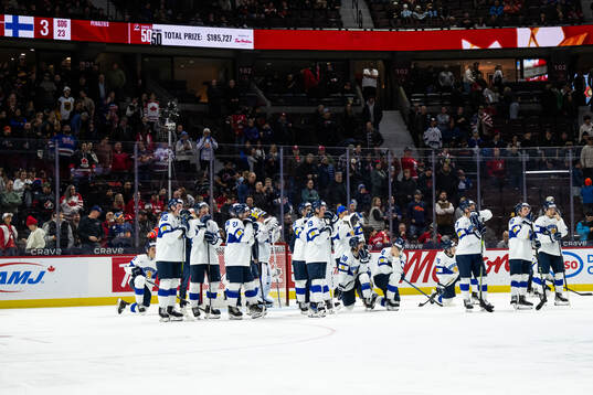 Players of Finland look dejected