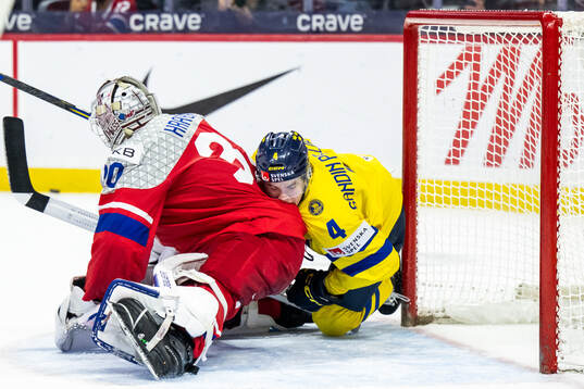 Goaltender Michael Hrabal of Czech Republic and Axel