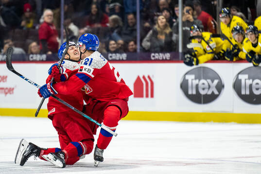 Eduard Sale and Jakub Stancl of Czech Republic celebrate