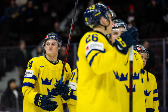 Tom Willander of Sweden looks dejected