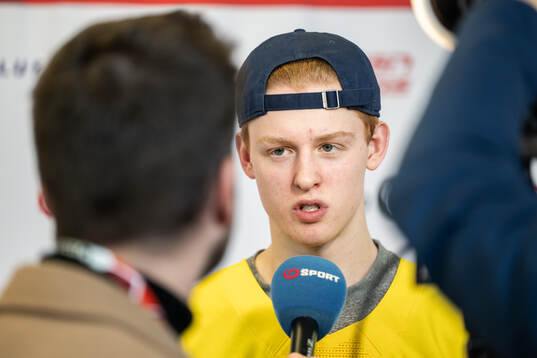 Viggo Gustafsson of Sweden is interviewed