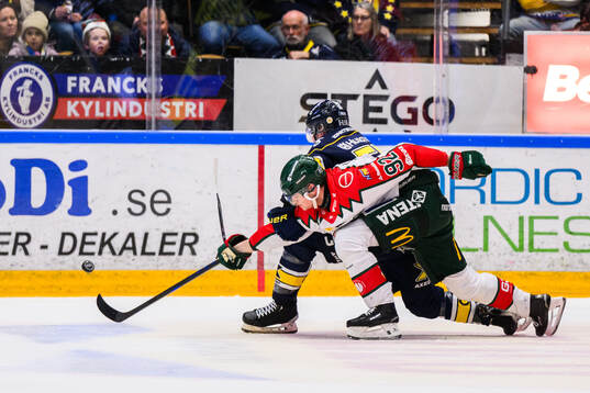 Frölundas Filip Cederqvist och HV71s Mikael Seppälä