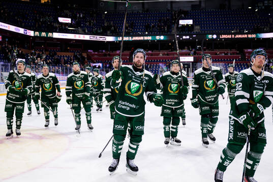 Färjestads Linus Johansson jublar