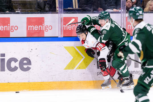 Malmö Redhawks Jakub Galvas och Färjestads Joakim Nygård
