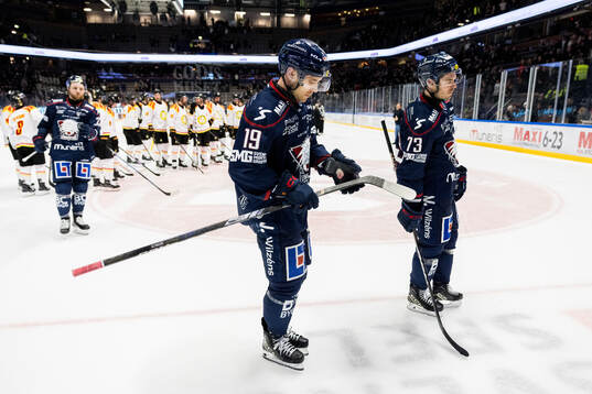 Linköpings Patrick Russell och Nicholas Shore deppar