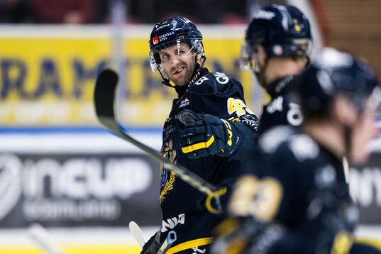 Södertäljes Sebastian Dyk jublar