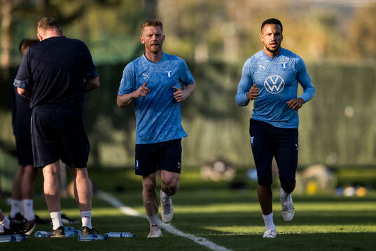 Malmö FFs Anders Christiansen och Martin Olsson