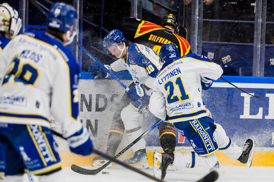 Leksands Anton Johansson och Joonas Lyytinen och Brynäs