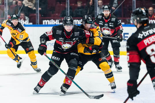 Malmö Redhawks Fredrik Händemark och Luleås Brendan