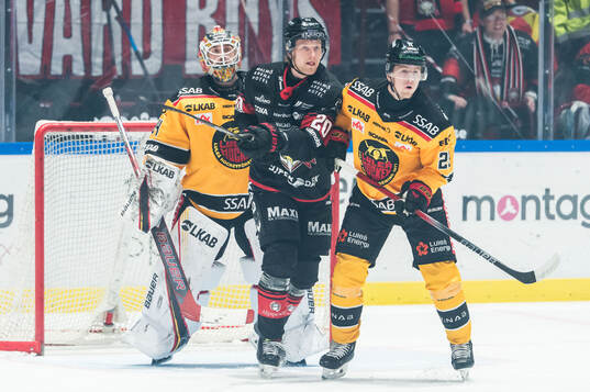 Malmö Redhawks Thomas Berg Paulsen och Luleås målvakt