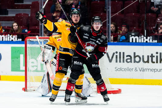 Malmö Redhawks Linus Öberg och Luleås Jonas Berglund