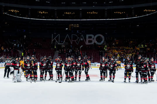 Malmö Redhawks spelare jublar