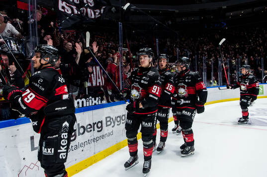 Malmö Redhawks spelare jublar