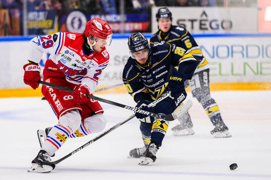 Timrås Filip Hållander och HV71s Andre Petersson