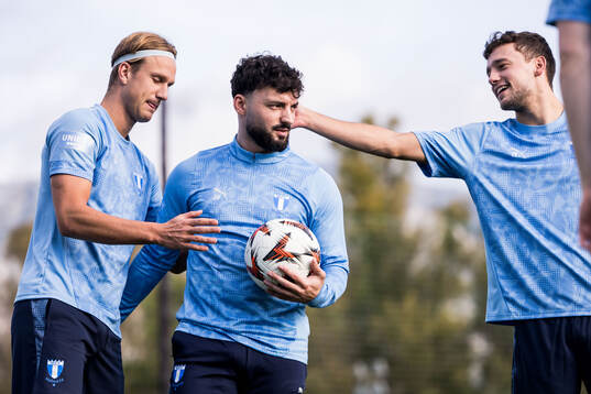 Malmö FFs Erik Botheim, Sead Haksabanovic och Colin Rösler