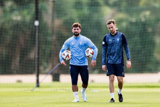 Malmö FFs Sead Haksabanovic och fystränare Matt Umney