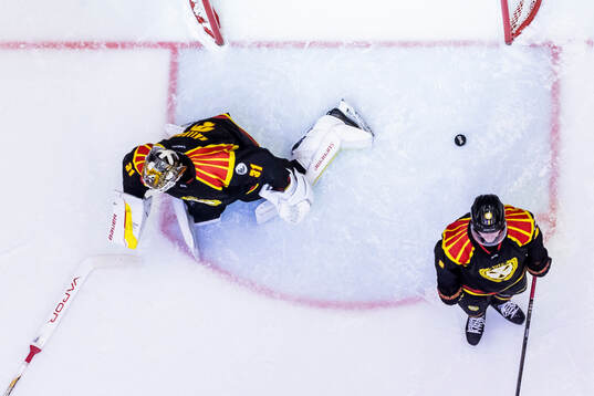 Brynäs målvakt Erik Källgren deppar
