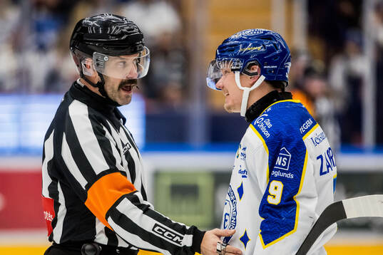 Domare Daniel Wessner och Leksands Patrik Zackrisson