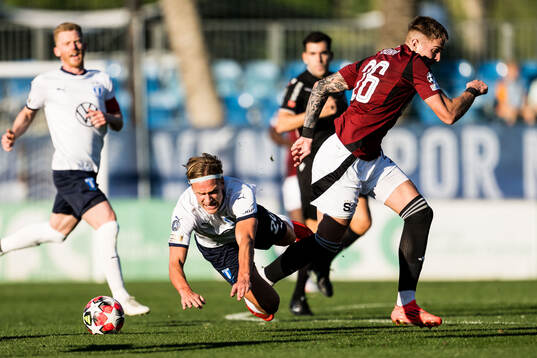 Erik Botheim of Malmö FF and Patrik Vydra of Sparta Prag