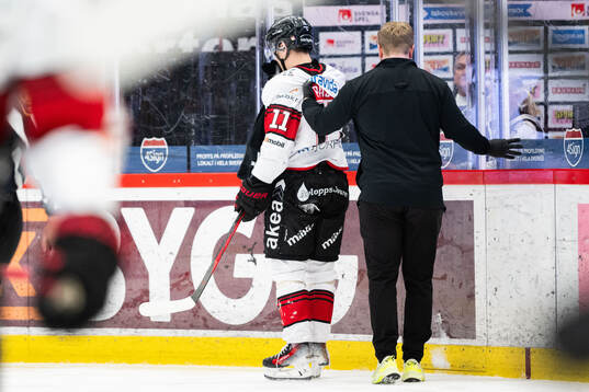 Malmö Redhawks Nikola Pasic lämnar isen