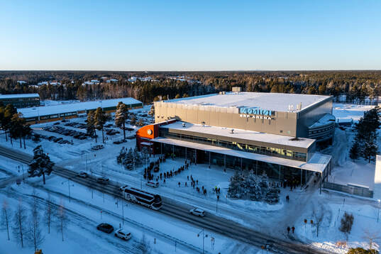 Drönarvy av Monitor ERP Arena