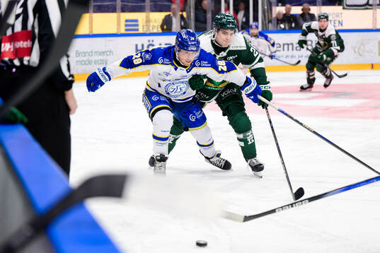 Leksands Justin Glenn Kloos och Färjestads Joel Nyström