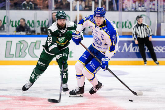 Färjestads Linus Johansson och Leksands Dennis Altörn