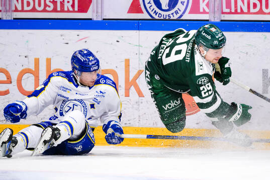 Leksands Justin Glenn Kloos och Färjestads Oskar Steen