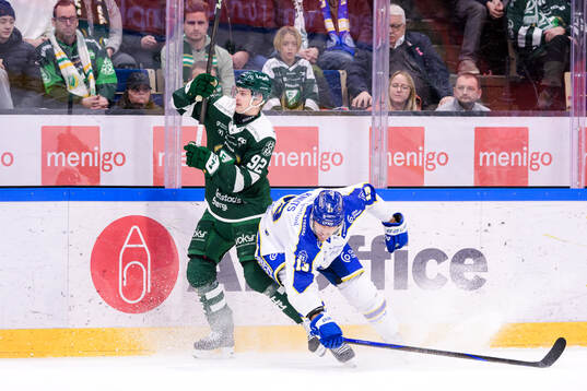 Färjestads Lucas Forsell och Leksands Jon Knuts