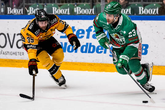 Luleås Pontus Själin och Rögles Josh Dickinson