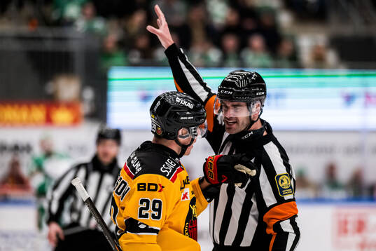 Luleås Erik Gustafsson och Domare Richard Magnusson