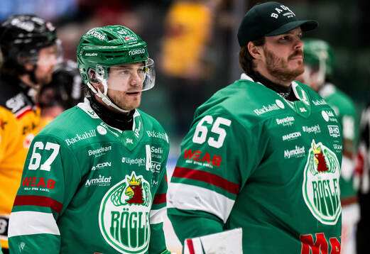 Rögles Leon Bristedt deppar och målvakt Christoffer Rifalk