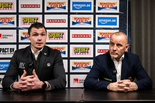 Rögles assisterande tränare Max Bohlin och Luleås